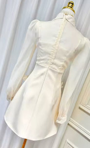 Angel Appliqué Cream Mini Dress