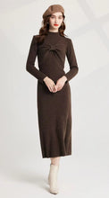 Load image into Gallery viewer, Knitted Criss-Cross Bow Pullover &amp; Midi Dress - comes in three colours