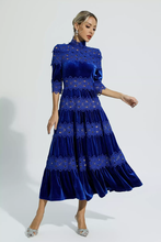 Load image into Gallery viewer, Blue Velvet Maxi Dress