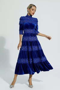 Blue Velvet Maxi Dress