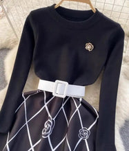 Load image into Gallery viewer, Poppy Dress with Brooch and Belt - comes in pink and black
