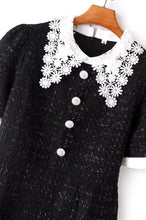 Load image into Gallery viewer, Tweed &amp; Lace Mini Dress