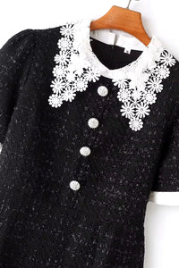 Tweed & Lace Mini Dress
