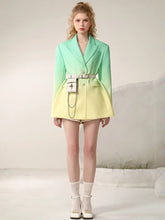 Load image into Gallery viewer, *NEW SUSIE COLLECTION Green &amp; Yellow Gradient Blazer with belt
