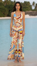 Load image into Gallery viewer, Mixed Pattern Crop Top And Trouser Set