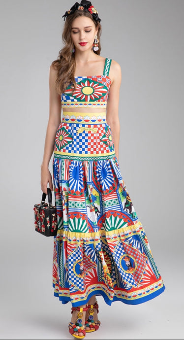Retro Warrior Top & Maxi Skirt