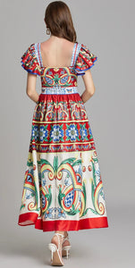 All Circus Flutter Sleeve Midi Dress