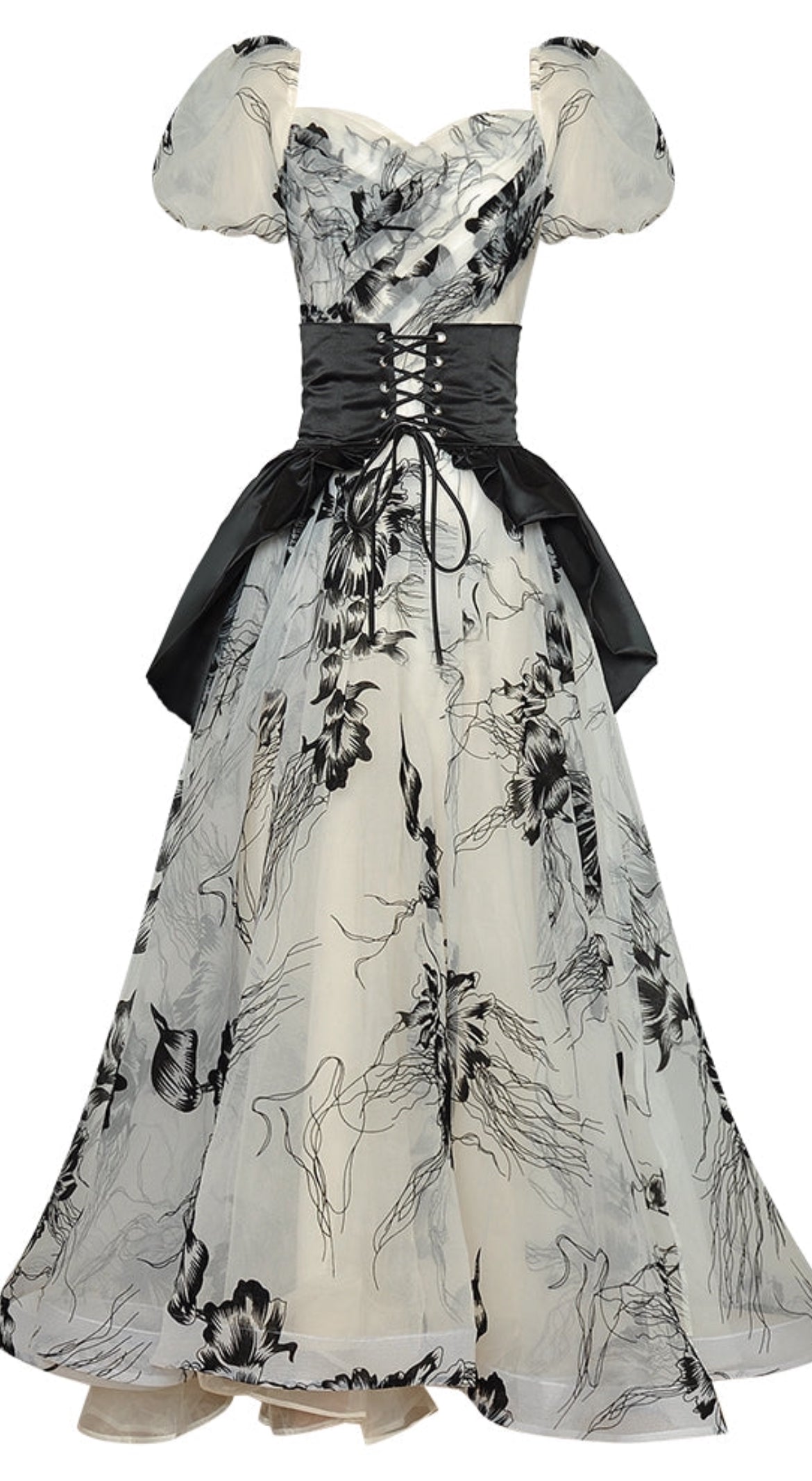 Drawstring Corset 2 Piece Maxi Dress