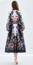 Load image into Gallery viewer, Silk Organza Lantern Sleeve Stand Collar Midi Dress