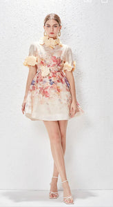 Floral Mini Dress - comes in apricot and black
