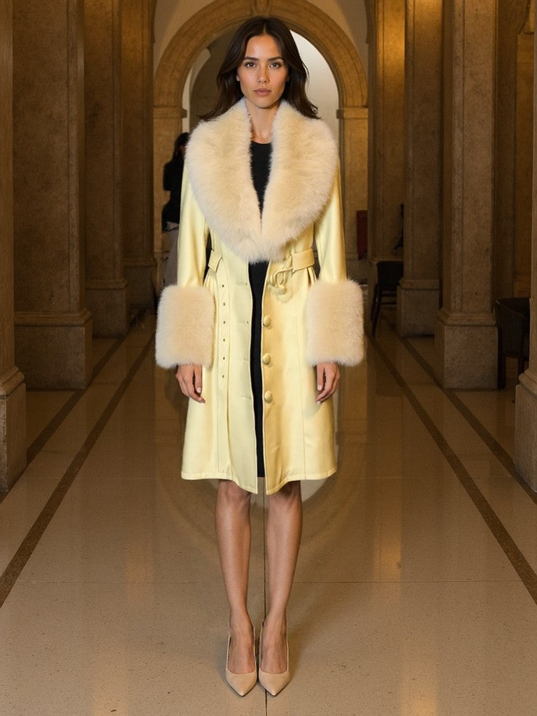 PREMIUM Faux Fur Real Leather Coats - comes in 7 colours & curve