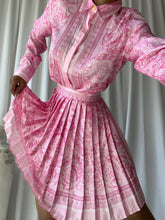 Load image into Gallery viewer, Pinky Cotton Geometric Shirt and Pleated Mini Skirt