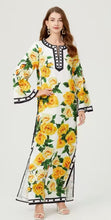 Load image into Gallery viewer, Rose Flower Printed Loose Maxi Dress - comes in yellow &amp; Black