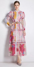Load image into Gallery viewer, Bright floral vibes maxi dress with belt
