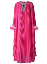 Load image into Gallery viewer, Diamanté Pink Batwing Maxi Dress