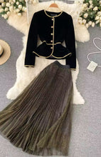 Load image into Gallery viewer, Velvet Chic Suit - jacket with elasticated skirt