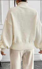 Load image into Gallery viewer, Cream Rose Turtleneck Jumper