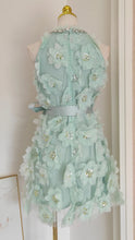 Load image into Gallery viewer, Minty 3D Mesh Flowers, Beads, Rhinestones &amp; Sequined Mini Dress with Belt