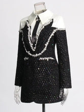 Load image into Gallery viewer, “Like a Star” Sequins &amp; Pearls Mini Dress
