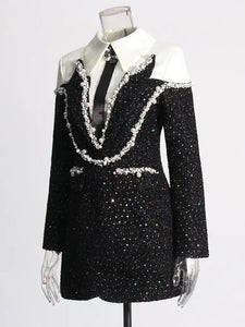 “Like a Star” Sequins & Pearls Mini Dress
