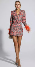 Load image into Gallery viewer, Feather Cuff Blazer Dress