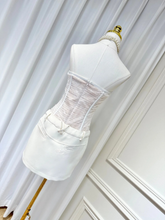 Load image into Gallery viewer, SUSIE COLLECTION Strapless, Mesh &amp; Lace Leather Hip Mini Dress - comes in blush, white &amp; black