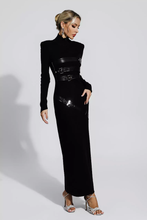 Load image into Gallery viewer, Black Buckle Knitted Dress