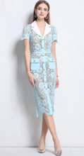Load image into Gallery viewer, Blue Ocean Lace Midi Dress