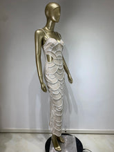 Load image into Gallery viewer, White Pearl Beaded Maxi Dress