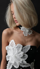 Load image into Gallery viewer, Embroidered Flowers &amp; Pearls Mini Dress with matching chocker