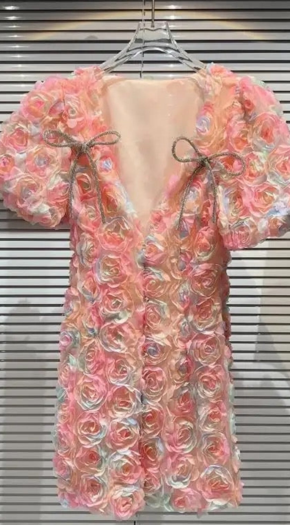 Princess Colourful Floral V-Neck Mini Dress