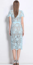 Load image into Gallery viewer, Blue Ocean Lace Midi Dress
