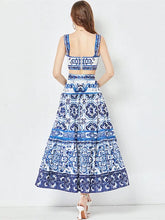 Load image into Gallery viewer, Spaghetti Strap and Maxi Skirt Tile Set - comes in blue and red