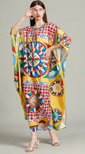 Load image into Gallery viewer, Colour Block Print Boho Maxi Dress