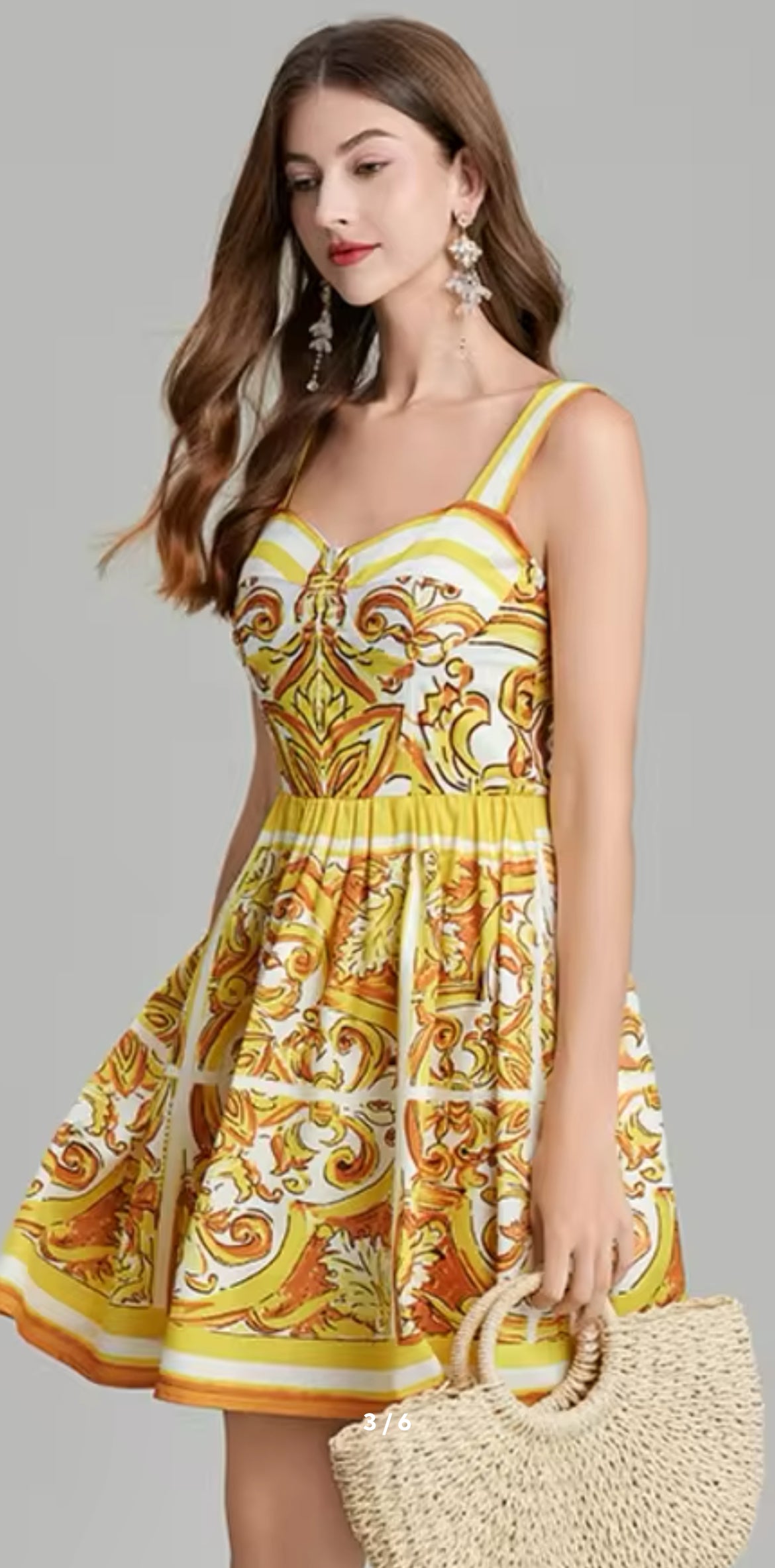 Lake Como Tile Print Mini Dress
