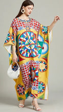 Load image into Gallery viewer, Colour Block Print Boho Maxi Dress