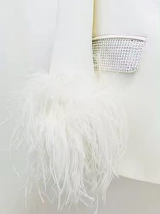 White Feather & Diamanté Suit