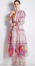 Load image into Gallery viewer, Bright floral vibes maxi dress with belt