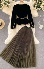 Load image into Gallery viewer, Velvet Chic Suit - jacket with elasticated skirt