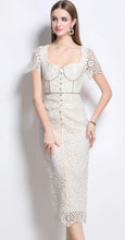 Load image into Gallery viewer, Snow White Lace Midi Dress
