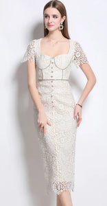 Snow White Lace Midi Dress