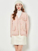 Load image into Gallery viewer, Pinky Wool Cardigan with pearls