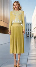 Load image into Gallery viewer, Golden Hour Embroidered Jackets &amp; Pleated Skirt