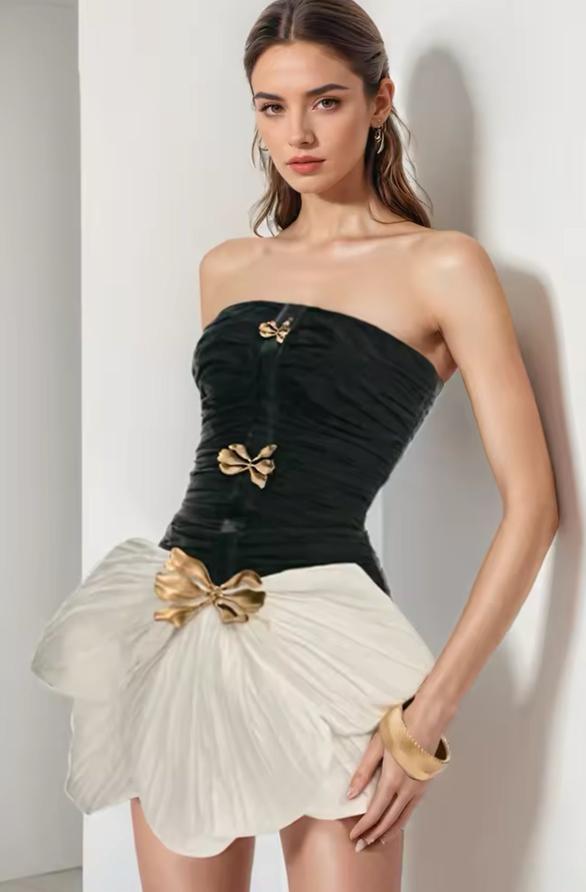Gold Leaf Mini Dress