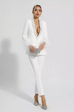 Load image into Gallery viewer, White Feather &amp; Diamanté Suit
