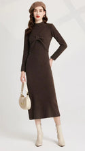 Load image into Gallery viewer, Knitted Criss-Cross Bow Pullover &amp; Midi Dress - comes in three colours