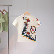 Load image into Gallery viewer, Star Fish Top &amp; Pleated Skirt - comes in cream or black