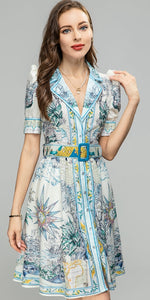 Comino Vintage Print Dress