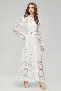 Lacey Lace Maxi Dress with belt - comes in three colourways