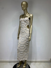 Load image into Gallery viewer, White Pearl Beaded Maxi Dress